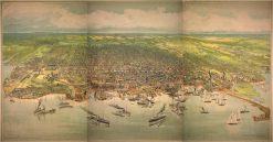 Alternative view of Vintage Map of Toronto Waterfront View 1893