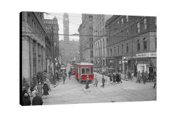 Bay Street Toronto with Red Street Car