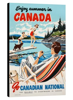 Enjoy Summer in Canada Vintage Ad on Canvas