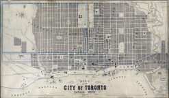 Vintage City of Toronto Map Canada West