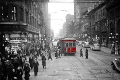 Yonge Street with Red Street Car